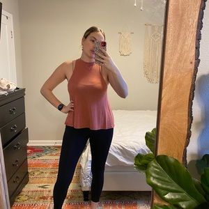 Ribbed high neck top